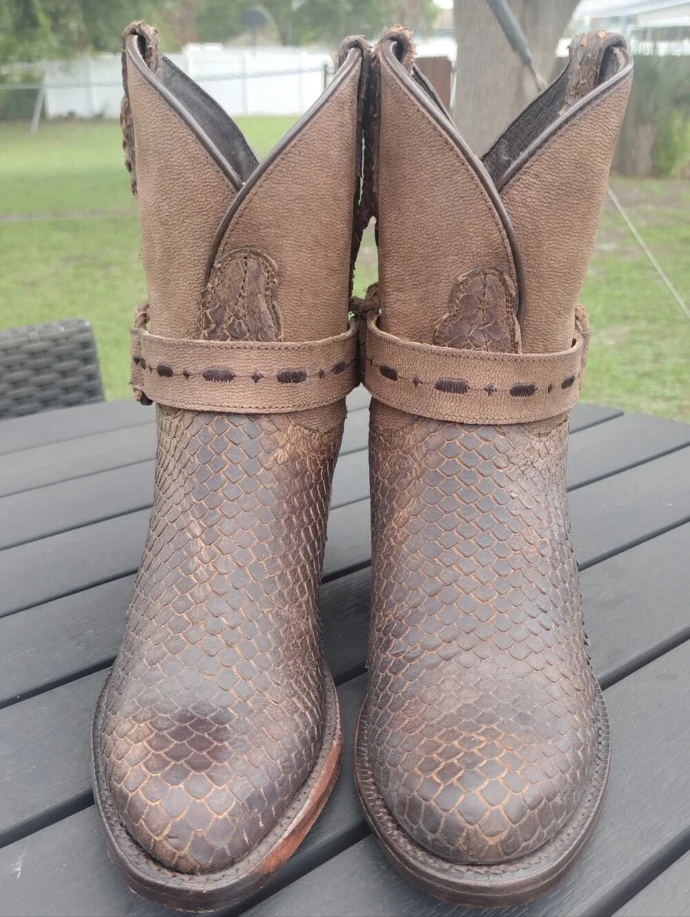 Tony Lama Espresso Bernadette Western Boots Size 7 Round Toe